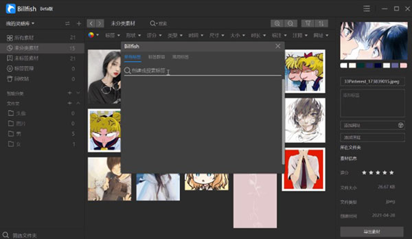 billfish素材管理工具