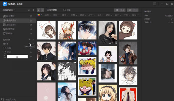 billfish素材管理工具