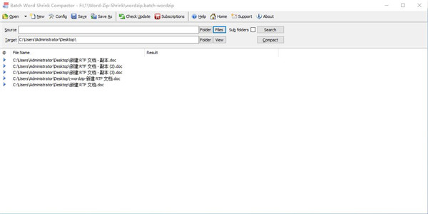 Batch Word Shrink Compactor(word文档压缩工具)
