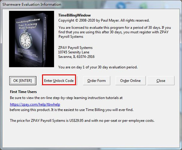 ZPAY Time Billing Window(时间记录工具)