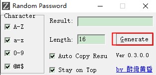 Random Password随机密码生成工具