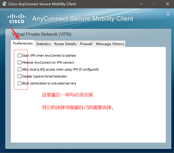 cisco anyconnect secure mobile client