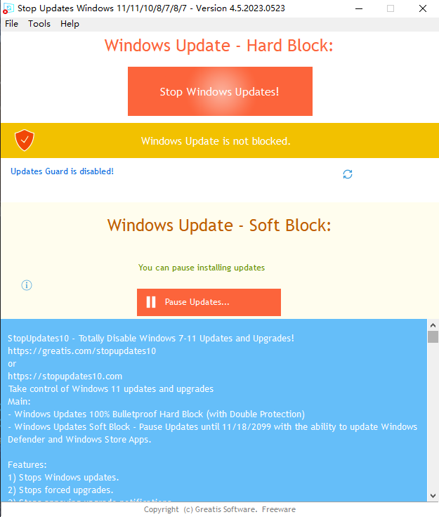 StopUpdates10(系统更新拦截工具)
