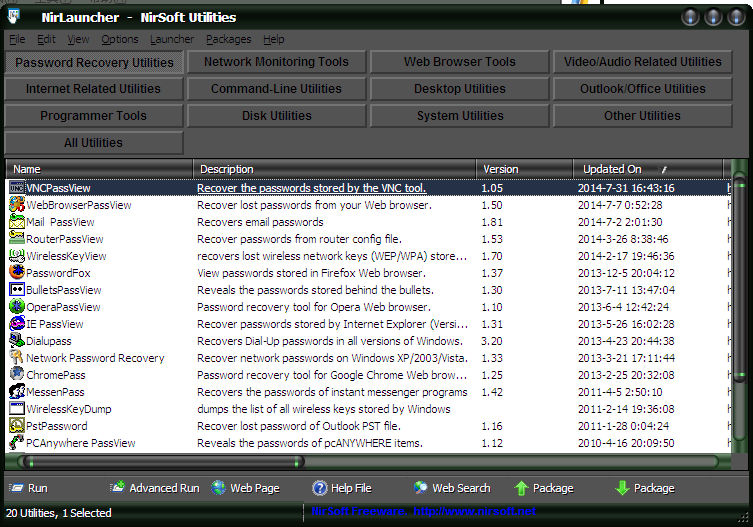 nirLauncher(NirSoft软件合集)