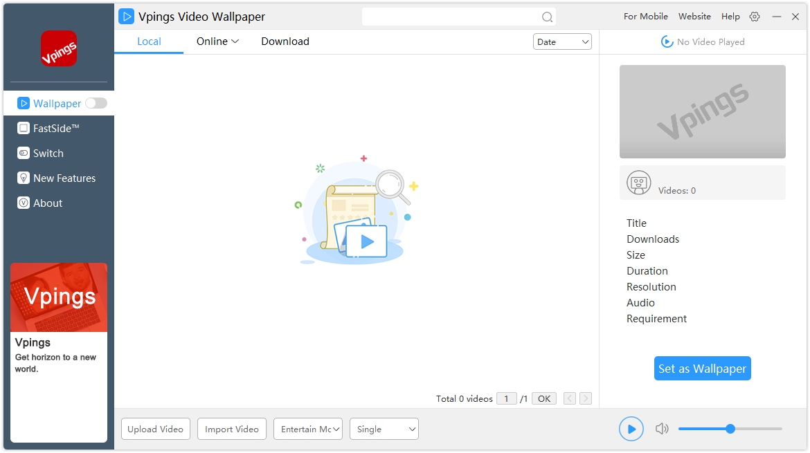 vpings video wallpaper(视频桌面软件)