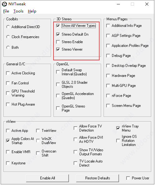 nvidia forceware nvtweak(N卡调节工具)