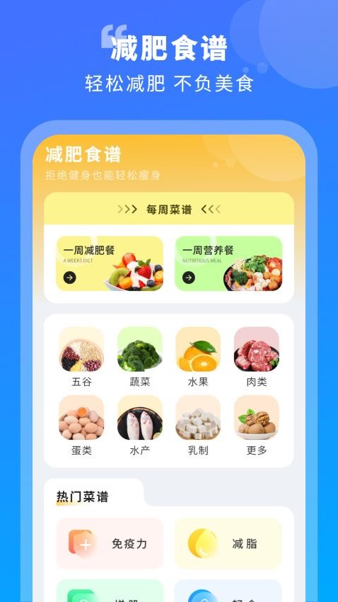 热量减肥食谱日记最新版